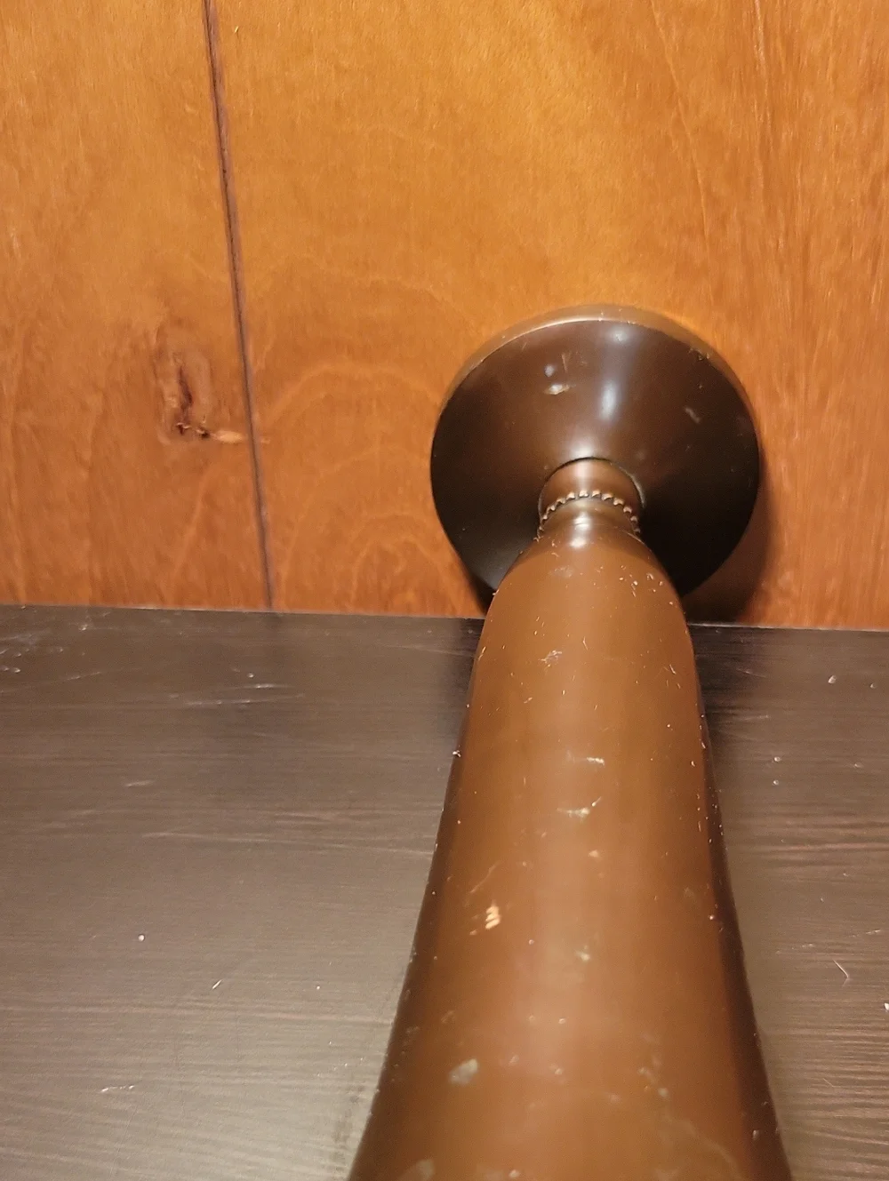 Pottery Barn Brown Tall Decorative Trumpet Vase Metal
